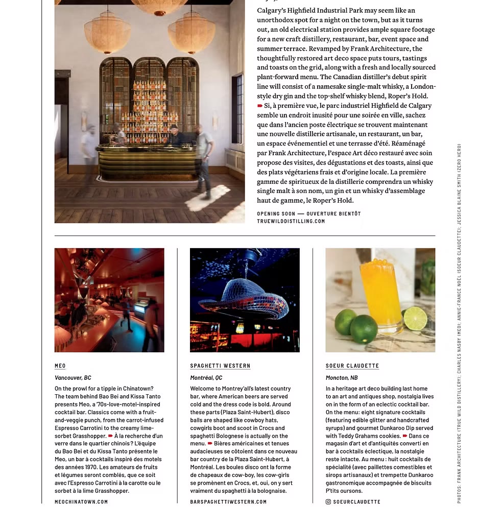 Distillery and bar feature